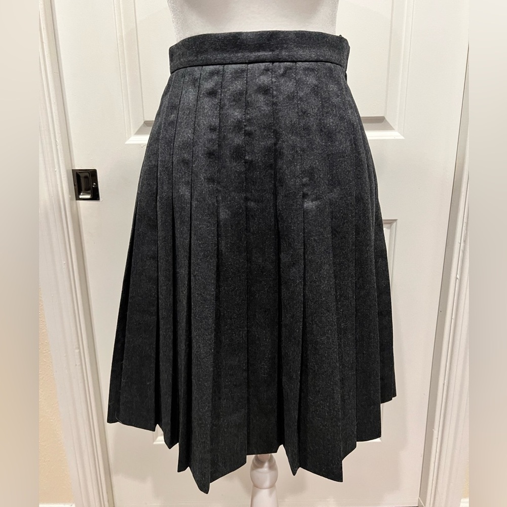 Talbots 100% Wool Pleated Skirt Side Zip Size 4